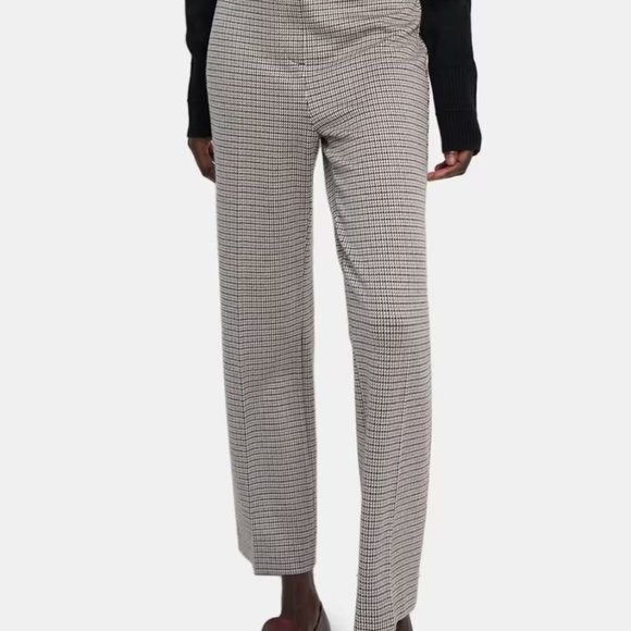 THEORY St Jean Houndstooth Slim-cut Trousers In Multi - Picture 1 of 3
